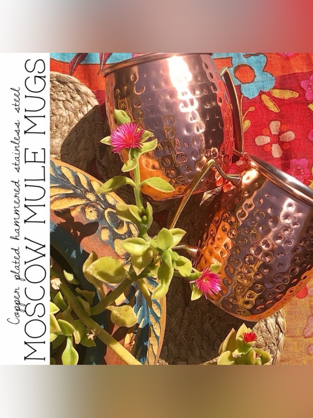 Pair of Moscow Mule Copper Mugs
